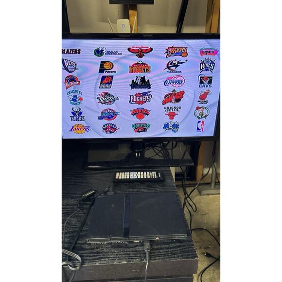 PlayStation 2 Slim (PS2) Black SCPH-75001 Console. Tested Works 1 Controller